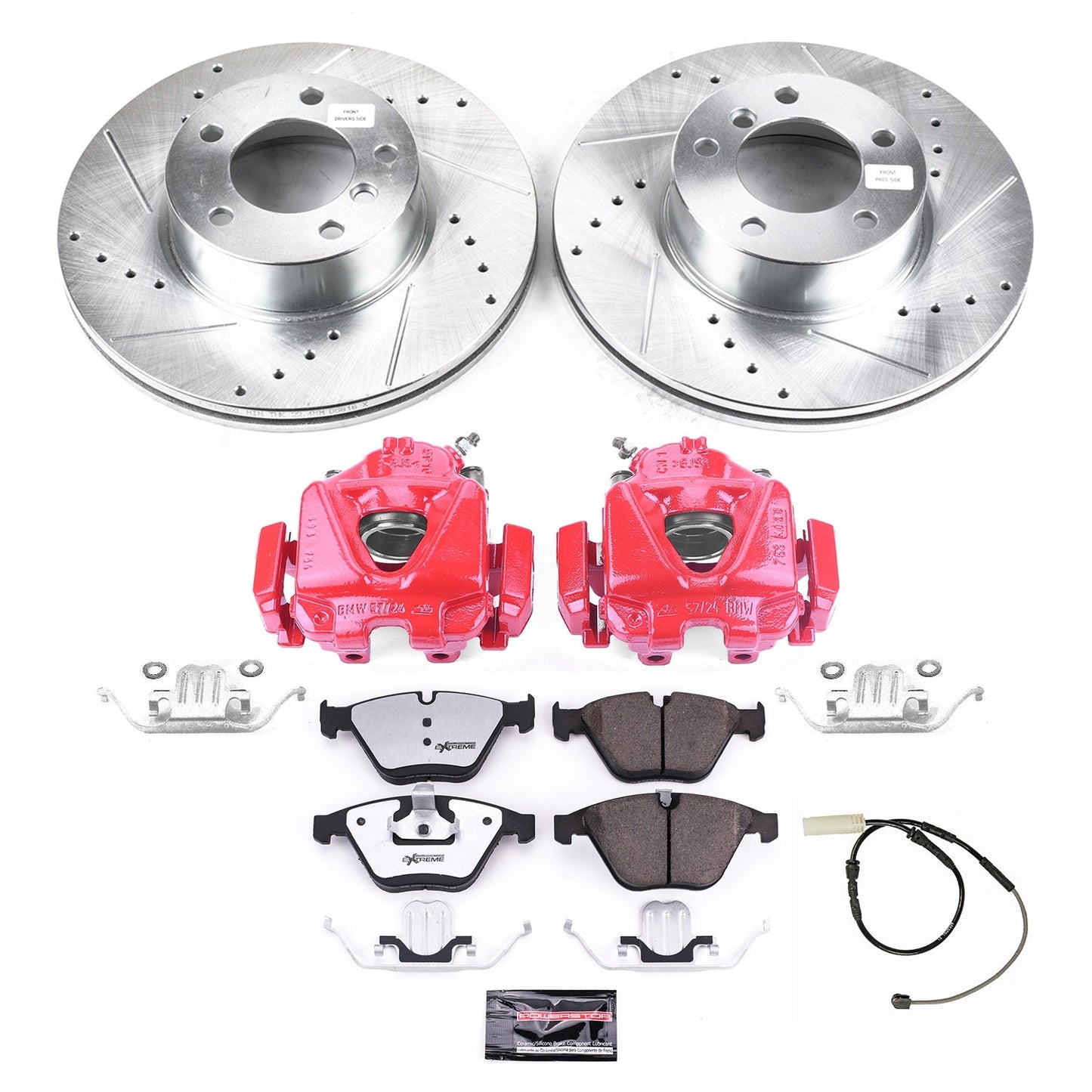 PowerStop Front Z26 Street Kit w/ Calipers | BMW 328i (11-13) (KC6073A-26)