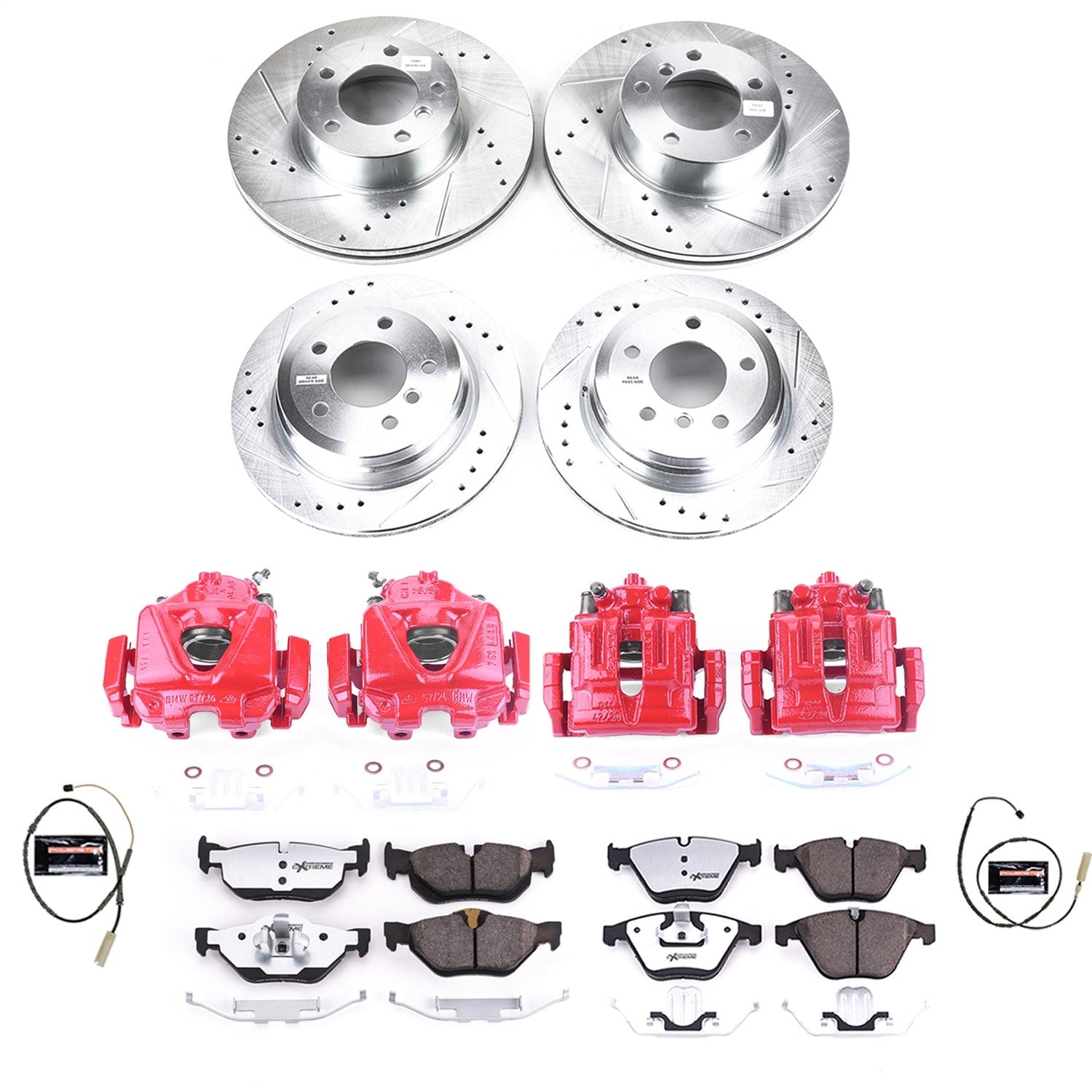 PowerStop Front & Rear Z26 Street Warrior Brake Kit w/ Calipers | BMW 328i xDrive (11-12) (KC6074-26)