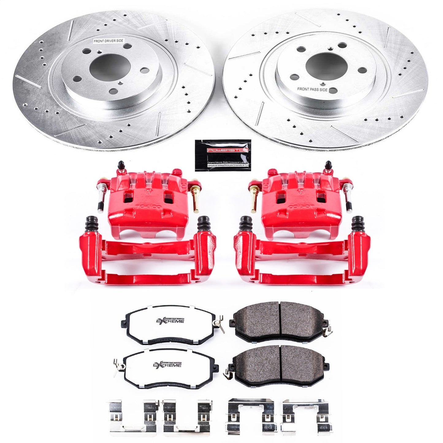 PowerStop Front Z26 Street Warrior Brake Kit w/ Calipers | Subaru Crosstrek (16-17) (KC6082-26)