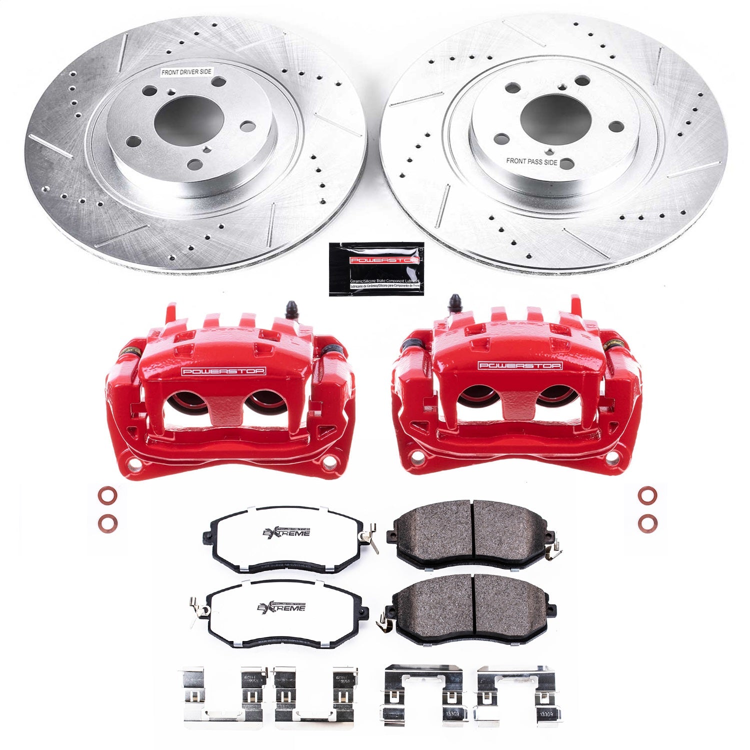 PowerStop Front Z26 Street Warrior Brake Kit w/ Calipers | Scion FR-S (13-16) (KC6082A-26)
