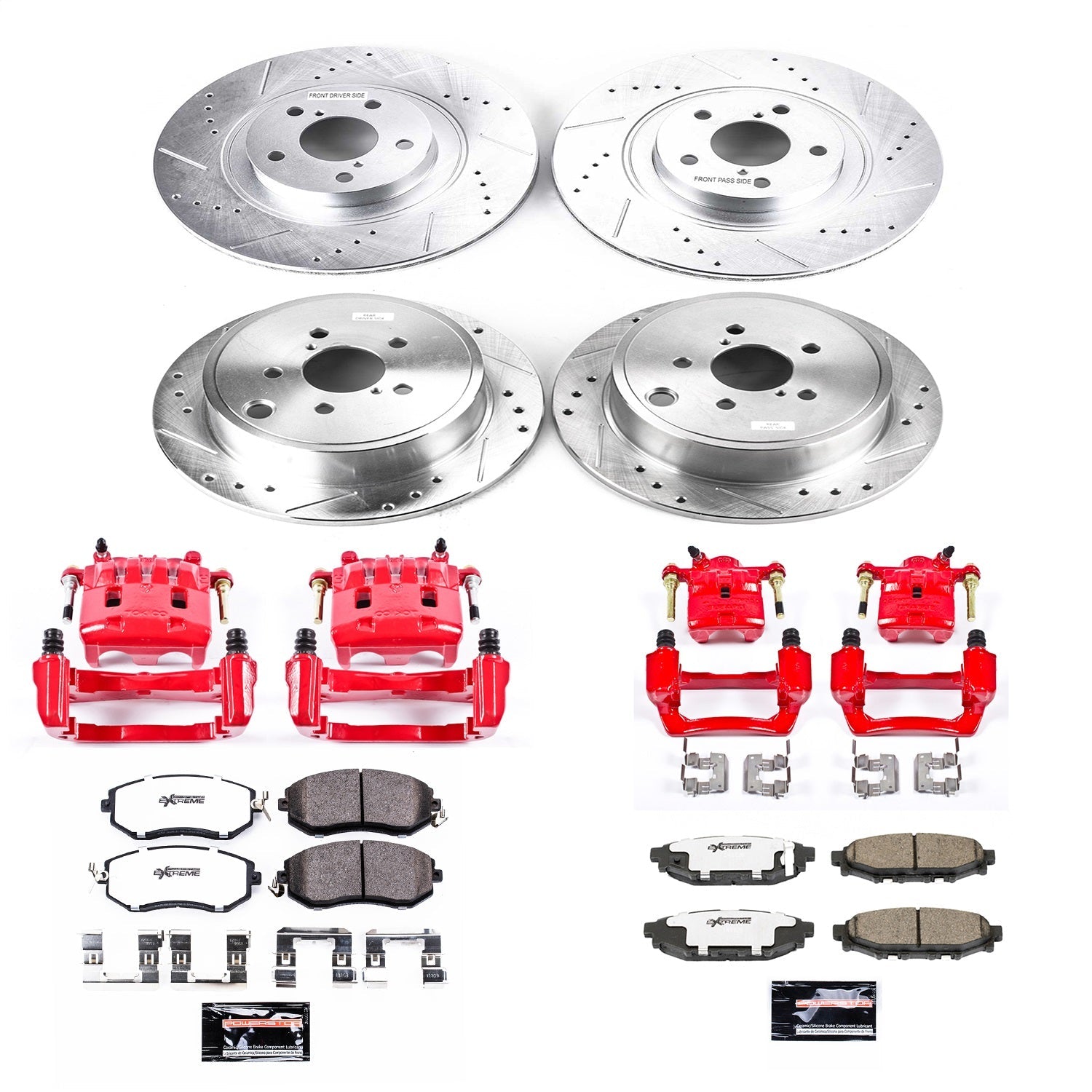 PowerStop Front & Rear Z26 Street Warrior Brake Kit w/ Calipers | Subaru Forester (10-13) (KC6083-26)
