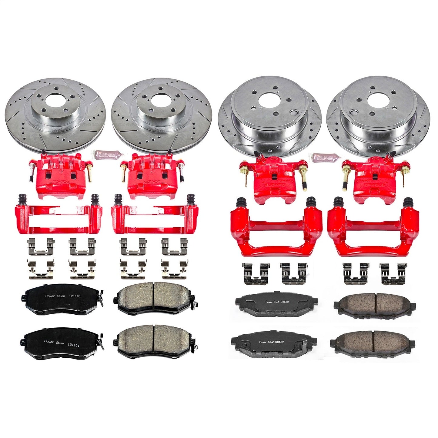 PowerStop Front & Rear Z23 Evolution Sport Brake Kit w/ Calipers | Subaru Forester (10-13) (KC6083)