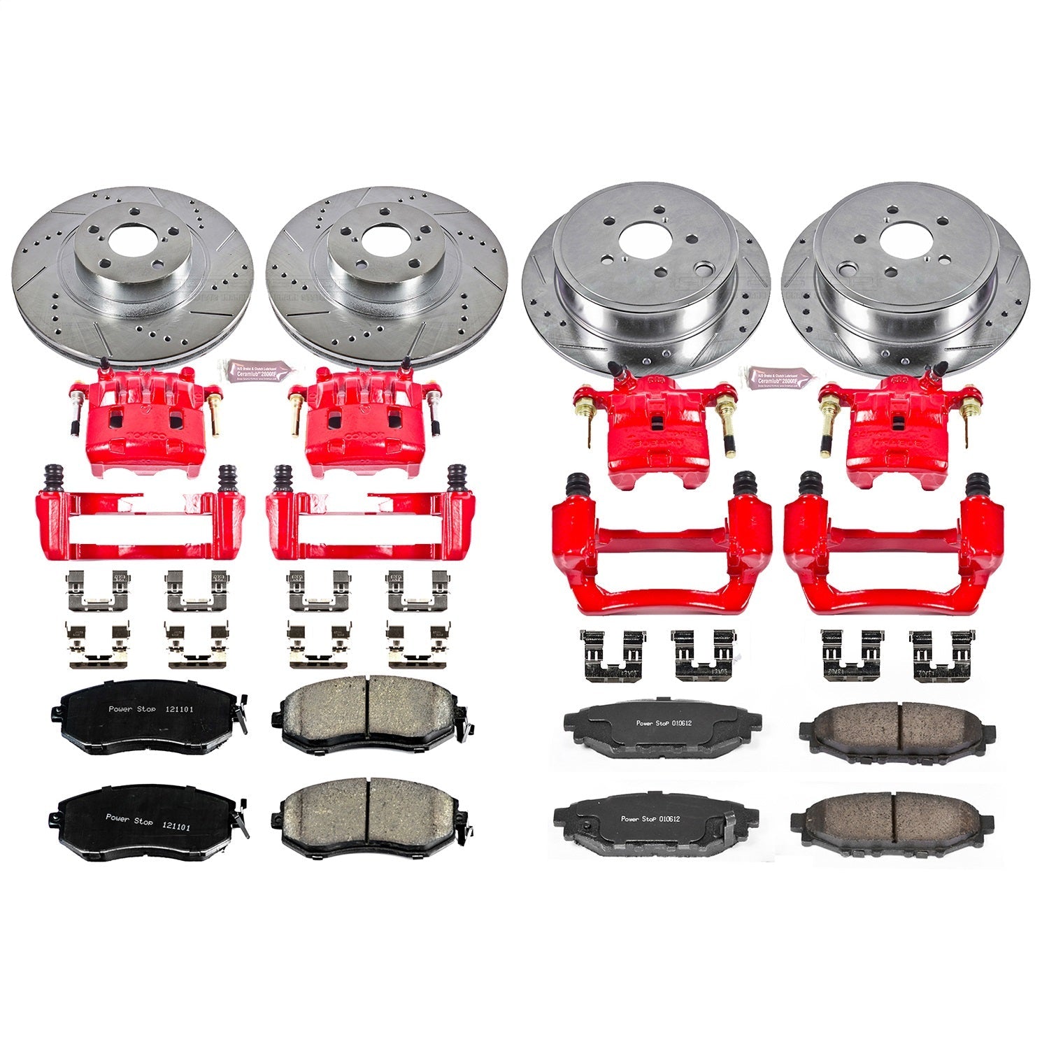 PowerStop Front & Rear Z23 Evolution Sport Brake Kit w/ Calipers | Subaru Forester (10-13) (KC6083)