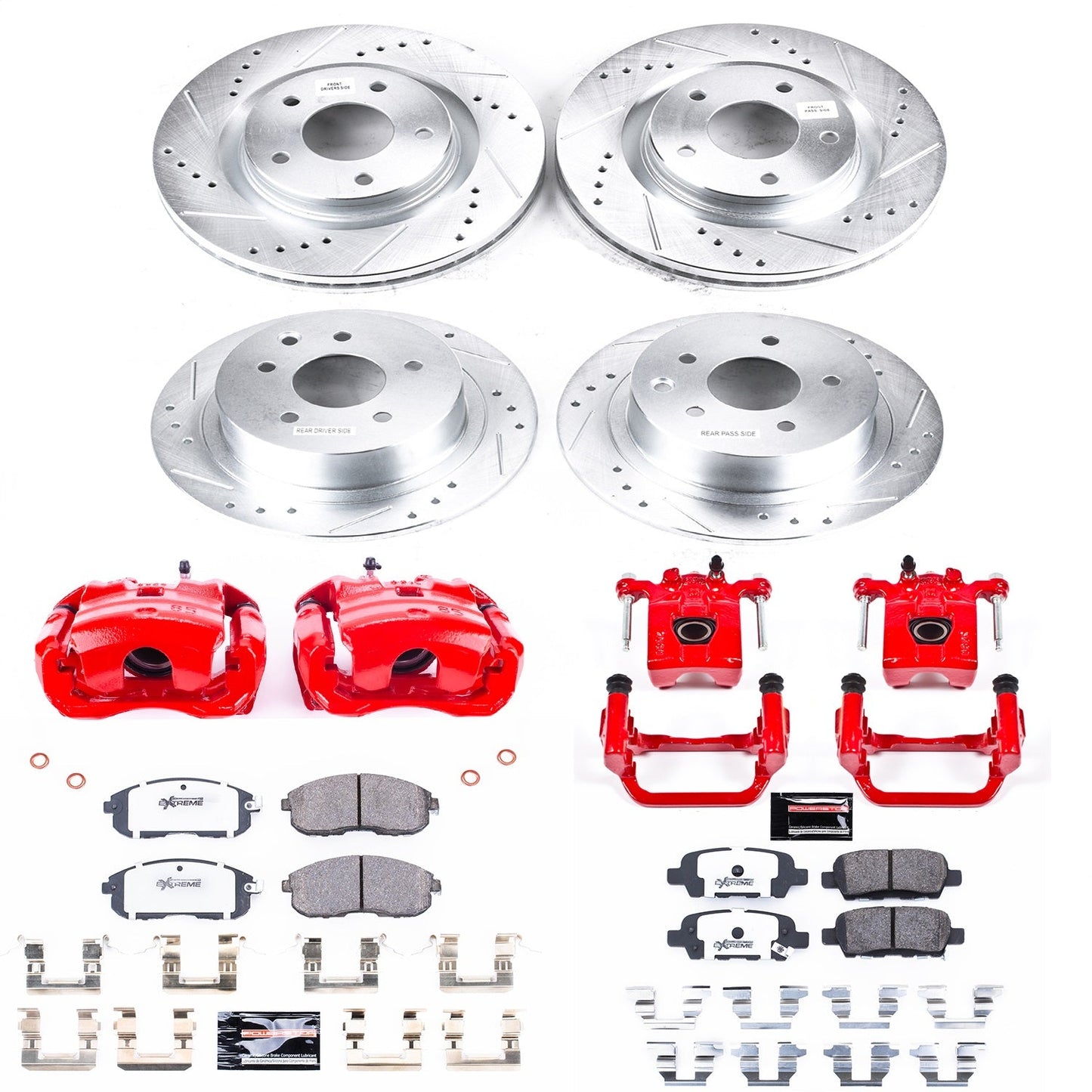 PowerStop Front & Rear Z26 Street Warrior Brake Kit w/ Calipers | Nissan Juke (11-17) (KC6095-26)