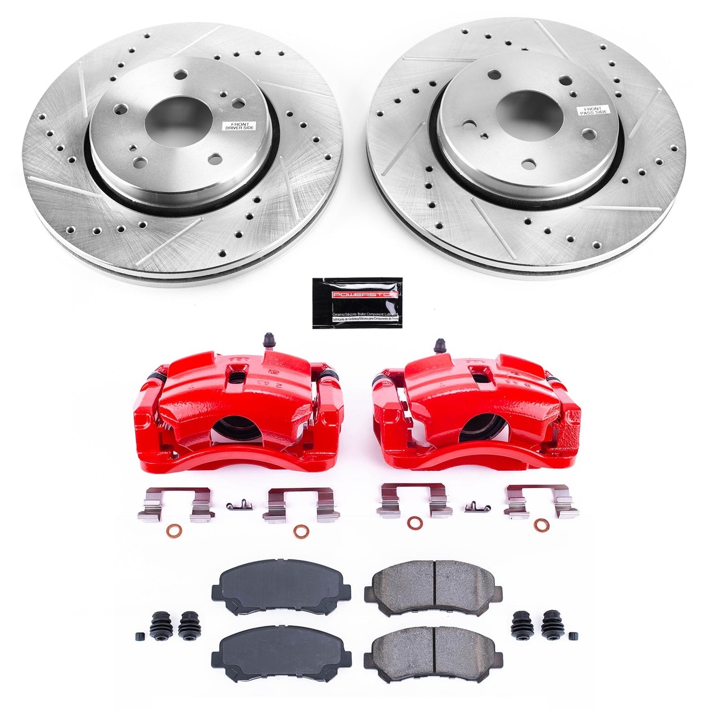 PowerStop Front Z23 Evolution Sport Brake Kit w/ Calipers | Suzuki Kizashi (10-13) (KC6102)