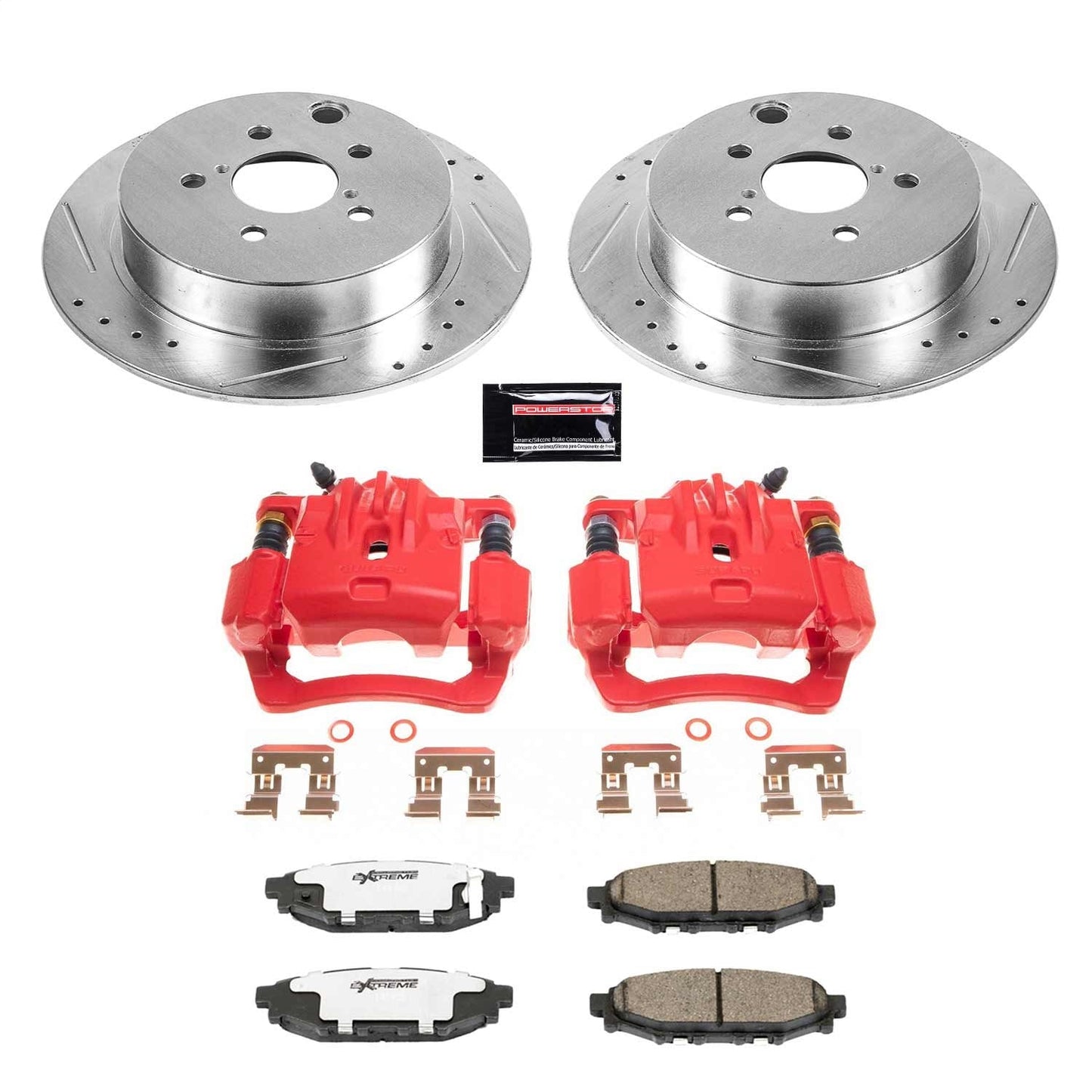 PowerStop Rear Z26 Street Warrior Brake Kit w/ Calipers | Subaru Crosstrek (16-19) (KC6107-26)