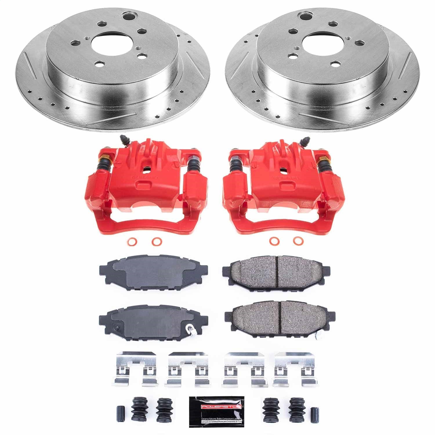 PowerStop Rear Z23 Evolution Sport Brake Kit w/ Calipers | Subaru Crosstrek (16-19) (KC6107)