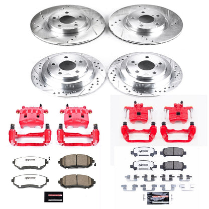 PowerStop Front & Rear Z26 Street Warrior Brake Kit w/ Calipers | Subaru Impreza (02-03) (KC6109-26)