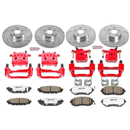 PowerStop Front & Rear Z26 Street Warrior Brake Kit w/ Calipers | Subaru Impreza (08-10) (KC6110-26)