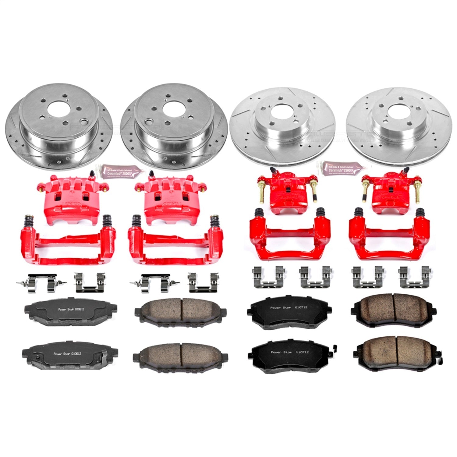 PowerStop Front & Rear Z23 Evolution Sport Brake Kit w/ Calipers | Subaru Impreza (08-10) (KC6110)