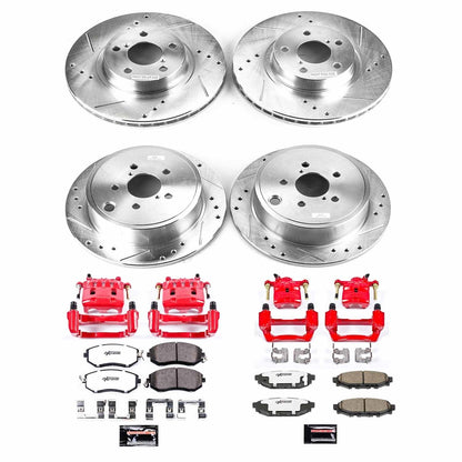 PowerStop Front & Rear Z26 Street Warrior Brake Kit w/ Calipers | Subaru Impreza (11) (KC6112-26)