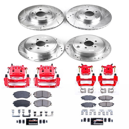 PowerStop Front & Rear Z23 Evolution Sport Brake Kit w/ Calipers | Subaru Impreza 2011 (KC6112)