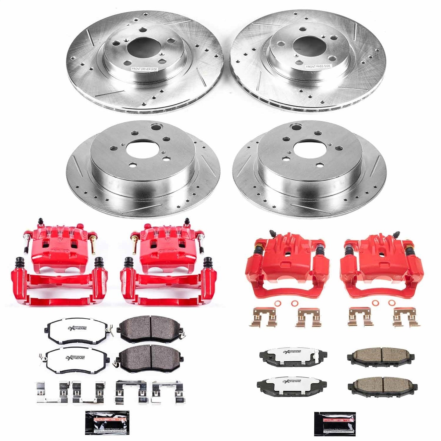 PowerStop Front & Rear Z26 Street Warrior Brake Kit w/ Calipers | Subaru Impreza (12-16) (KC6113-26)