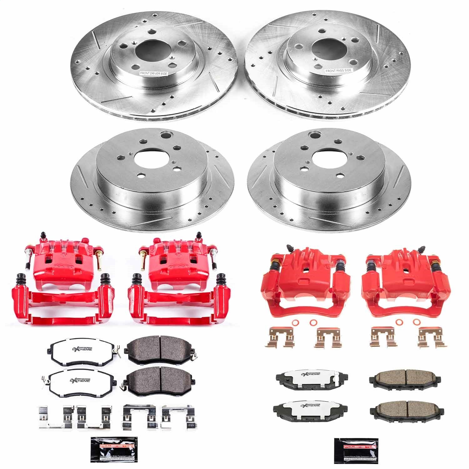 PowerStop Front & Rear Z26 Street Warrior Brake Kit w/ Calipers | Subaru Impreza (12-16) (KC6113-26)