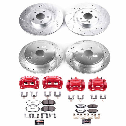 PowerStop Front & Rear Z26 Street Warrior Brake Kit w/ Calipers | Scion FR-S (13-16) (KC6164-26)
