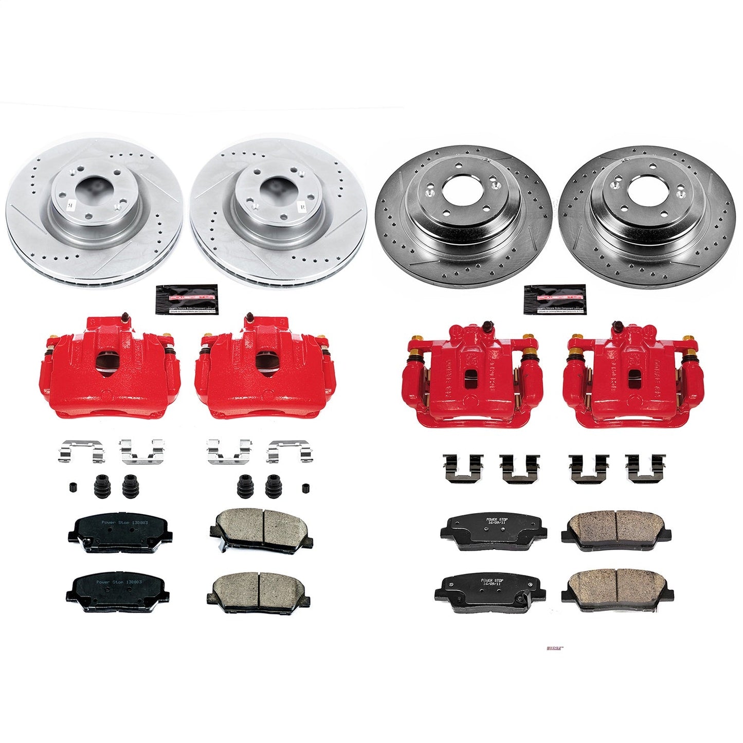 PowerStop Front & Rear Z23 Evolution Sport Brake Kit w/ Calipers | Hyundai Genesis Coupe (10-16) (KC6170)