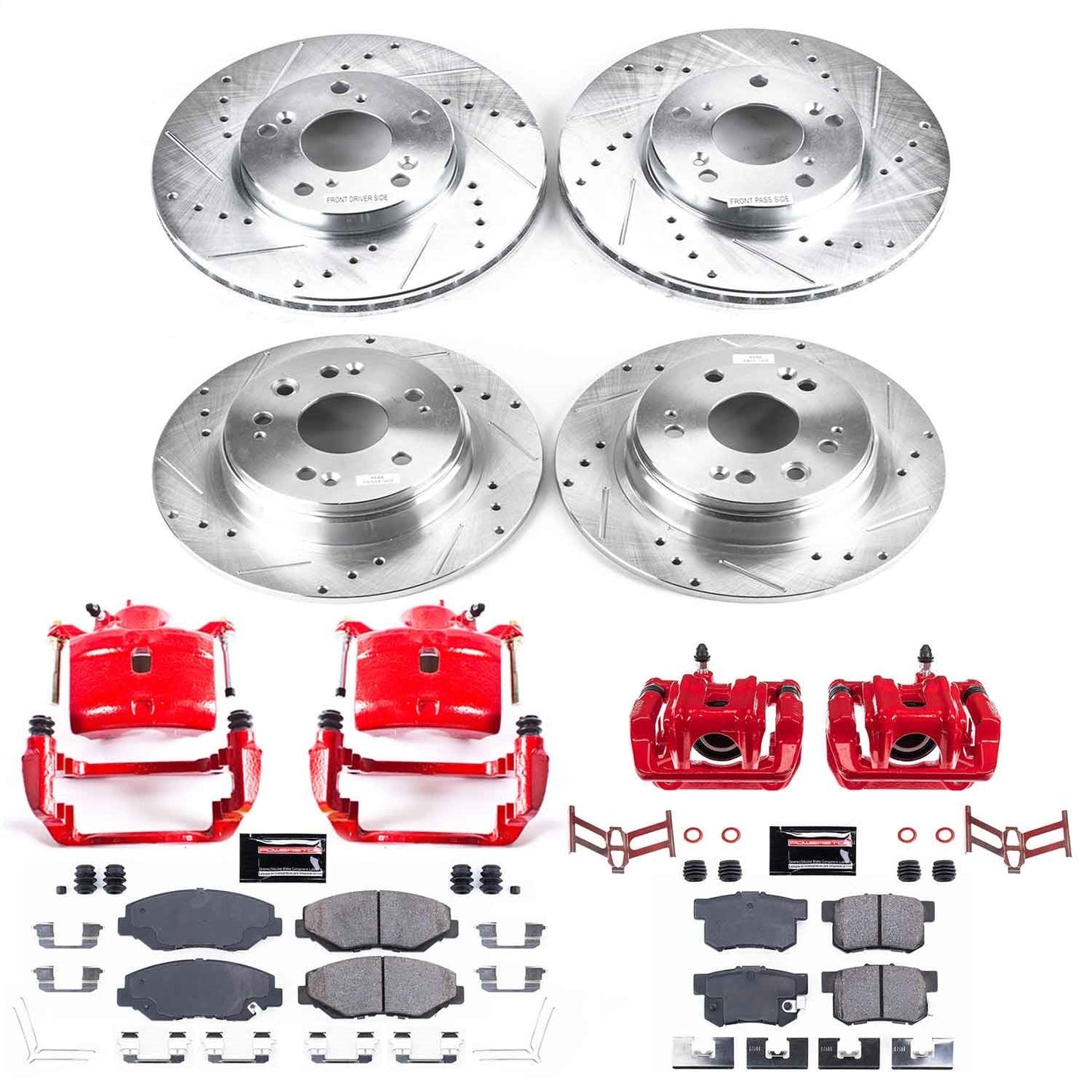 PowerStop Front & Rear Z23 Evolution Sport Brake Kit with Calipers | 2002–2004 Honda CR-V (KC6171)