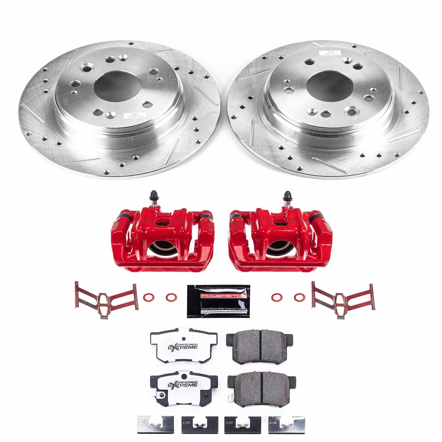 PowerStop Rear Brake Kit with Calipers | 2002–2004 Honda CR-V (KC6172-26)