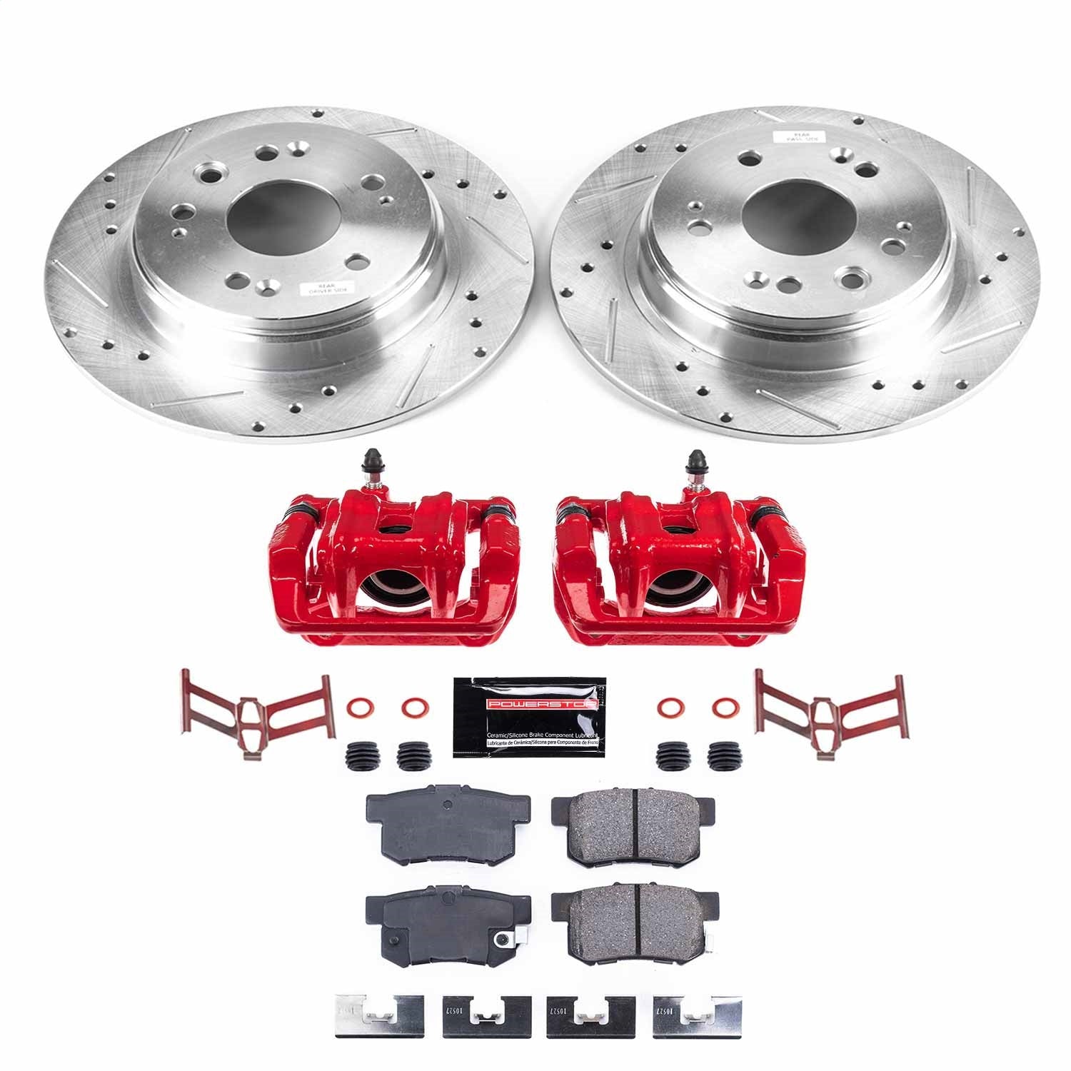 PowerStop Rear Z23 Evolution Sport Brake Kit with Calipers | 2002–2004 Honda CR-V (KC6172)