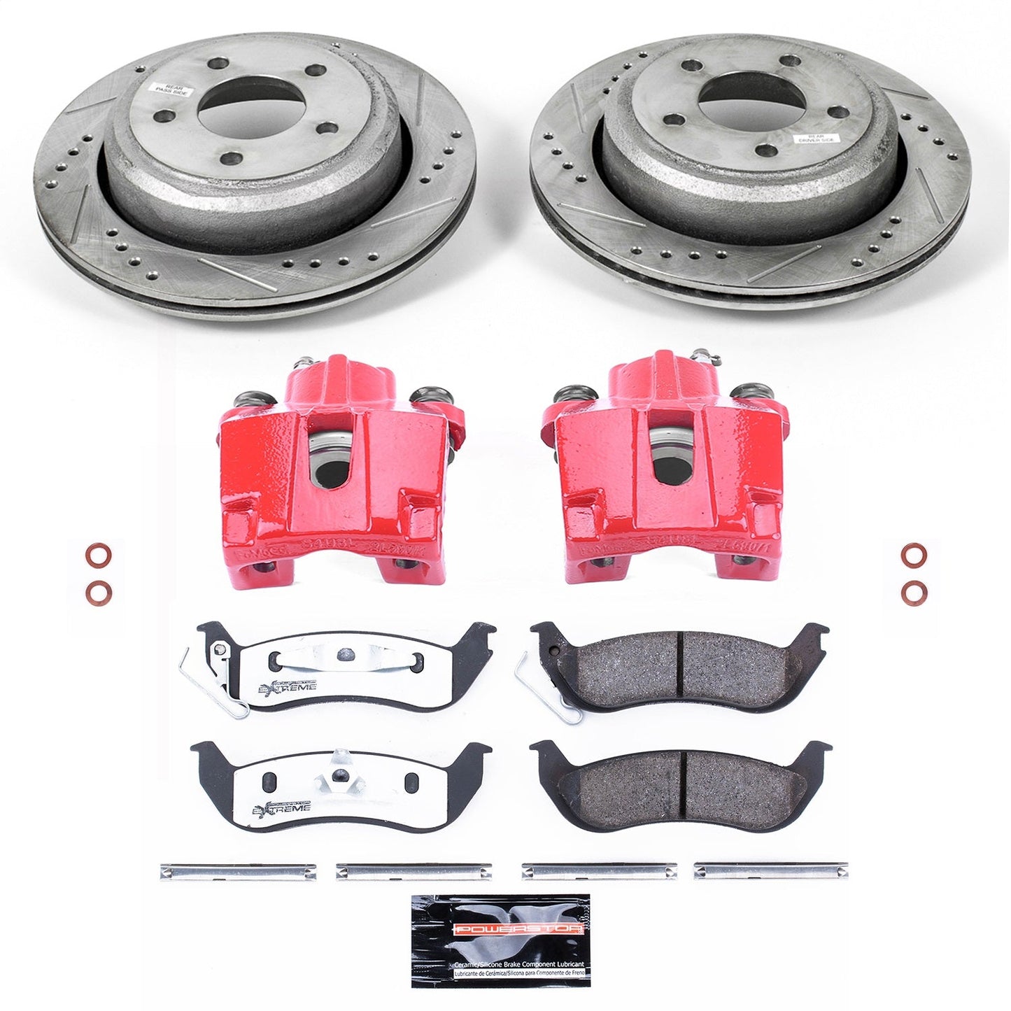 PowerStop Rear Z26 Street Warrior Brake Kit w/ Calipers | Ford Ranger (10-11) (KC6181-26)