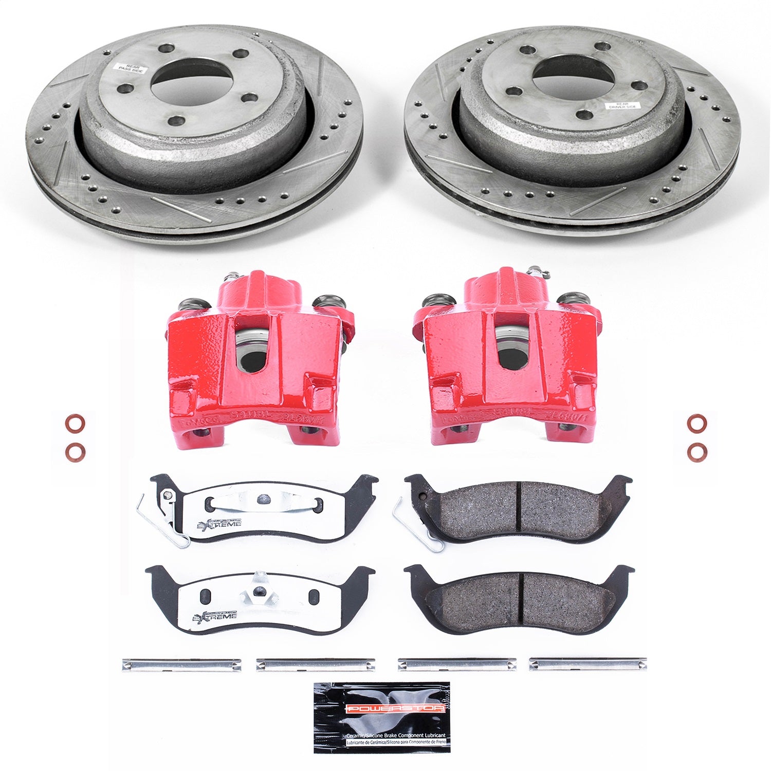 PowerStop Rear Z26 Street Warrior Brake Kit w/ Calipers | Ford Ranger (10-11) (KC6181-26)