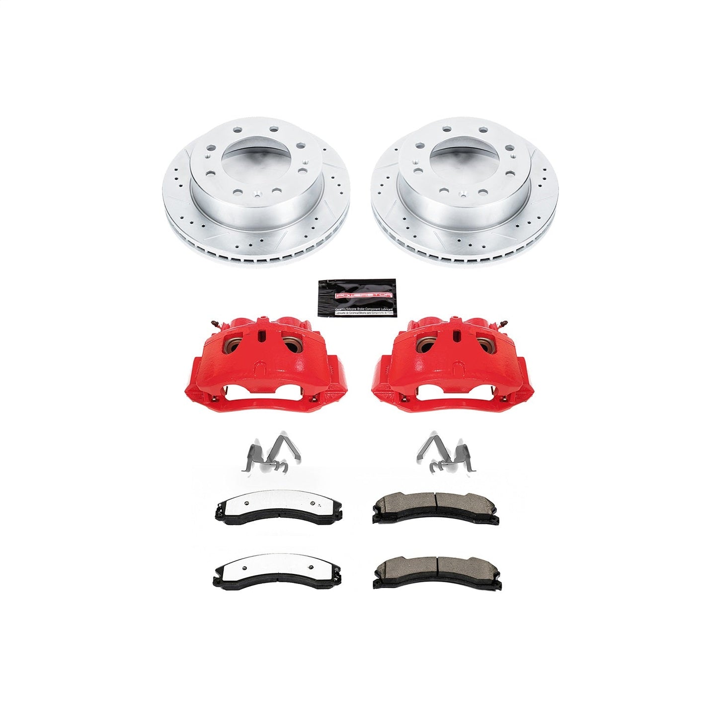 PowerStop Front Z36 Truck & Tow Kit with Calipers | 2012–2019 Chevrolet Silverado 2500 HD (KC6258-36)