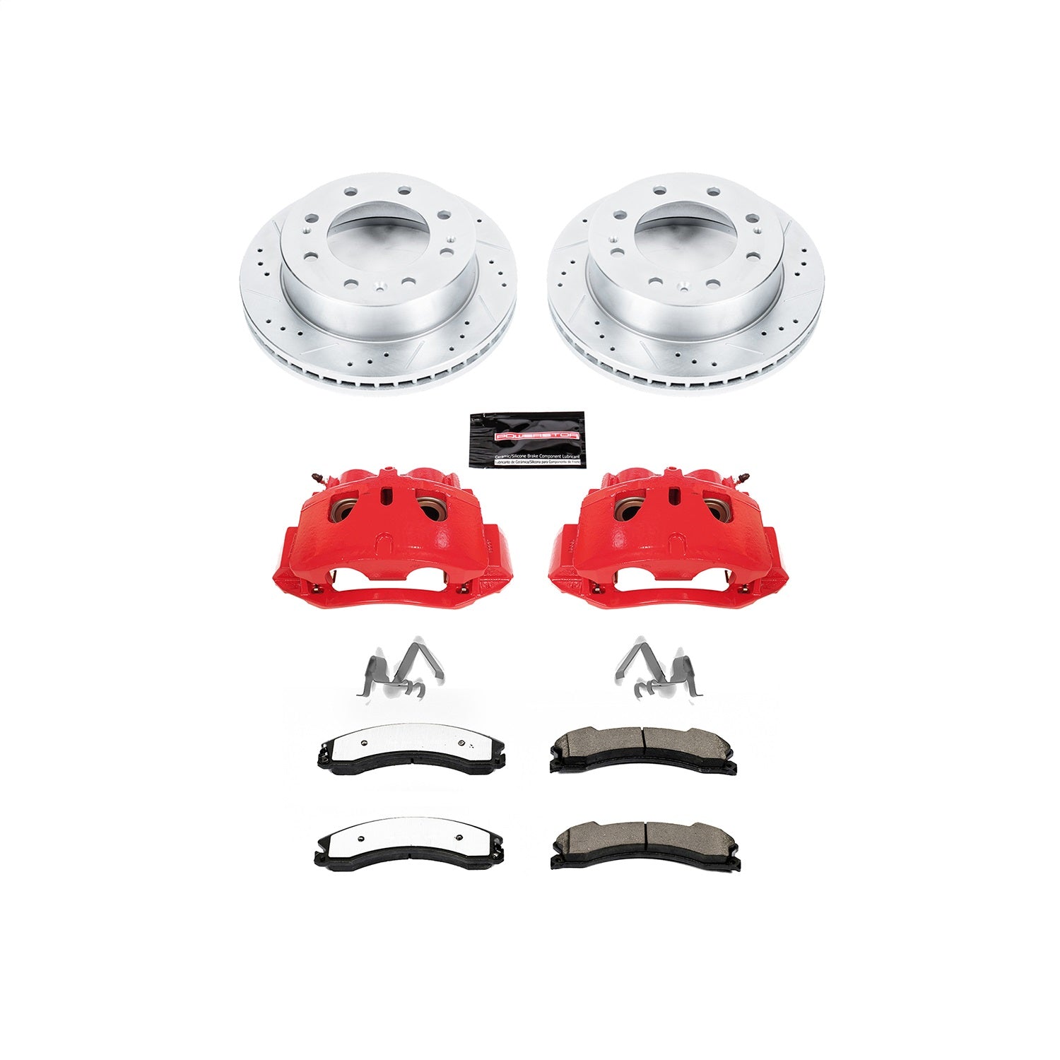 PowerStop Front Z36 Truck & Tow Kit with Calipers | 2012–2019 Chevrolet Silverado 2500 HD (KC6258-36)