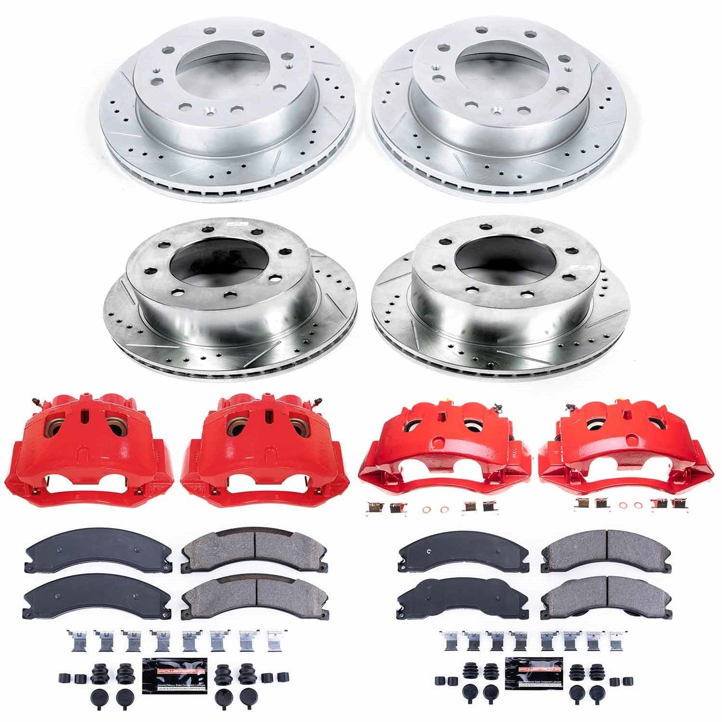 PowerStop Front & Rear Z23 Evolution Kit with Calipers | 2012–2019 Chevrolet Silverado 3500 HD (KC6260)