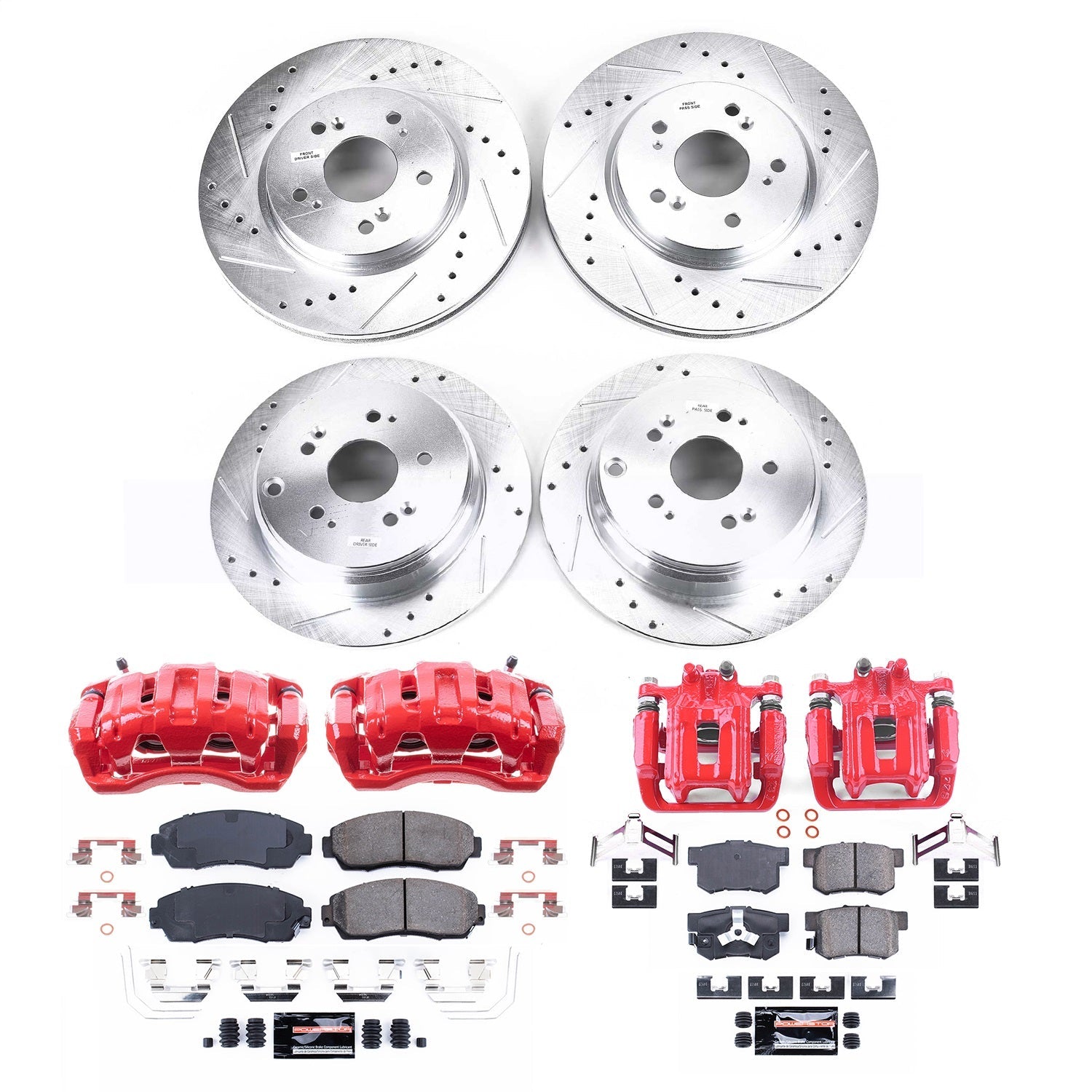 PowerStop Front & Rear Z23 Evolution Kit with Calipers | 2012–2016 Honda CR-V (KC6305)