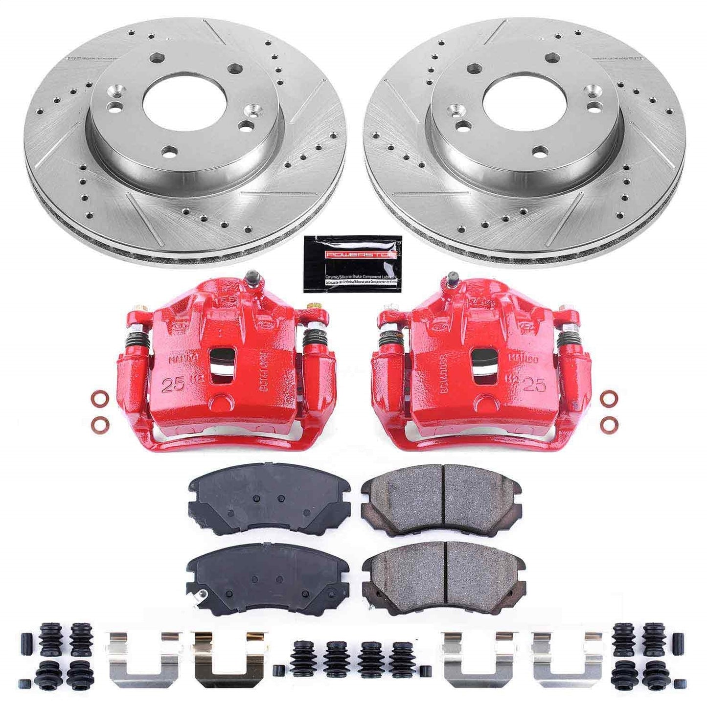 PowerStop Front Z23 Evolution Sport Brake Kit with Calipers | 2010–2011 Kia Soul (KC6309)