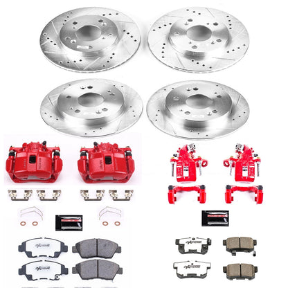 PowerStop Front & Rear Z26 Street Warrior Brake Kit with Calipers | 2013–2015 Acura ILX (KC6318-26)