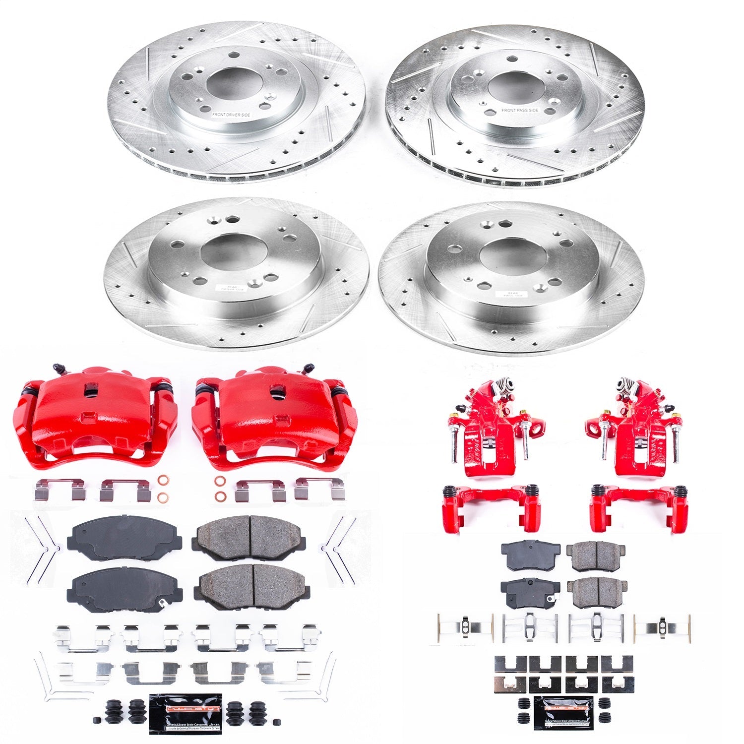 PowerStop Front & Rear Z23 Evolution Sport Brake Kit w/ Calipers | Honda Civic (12-15) (KC6327)
