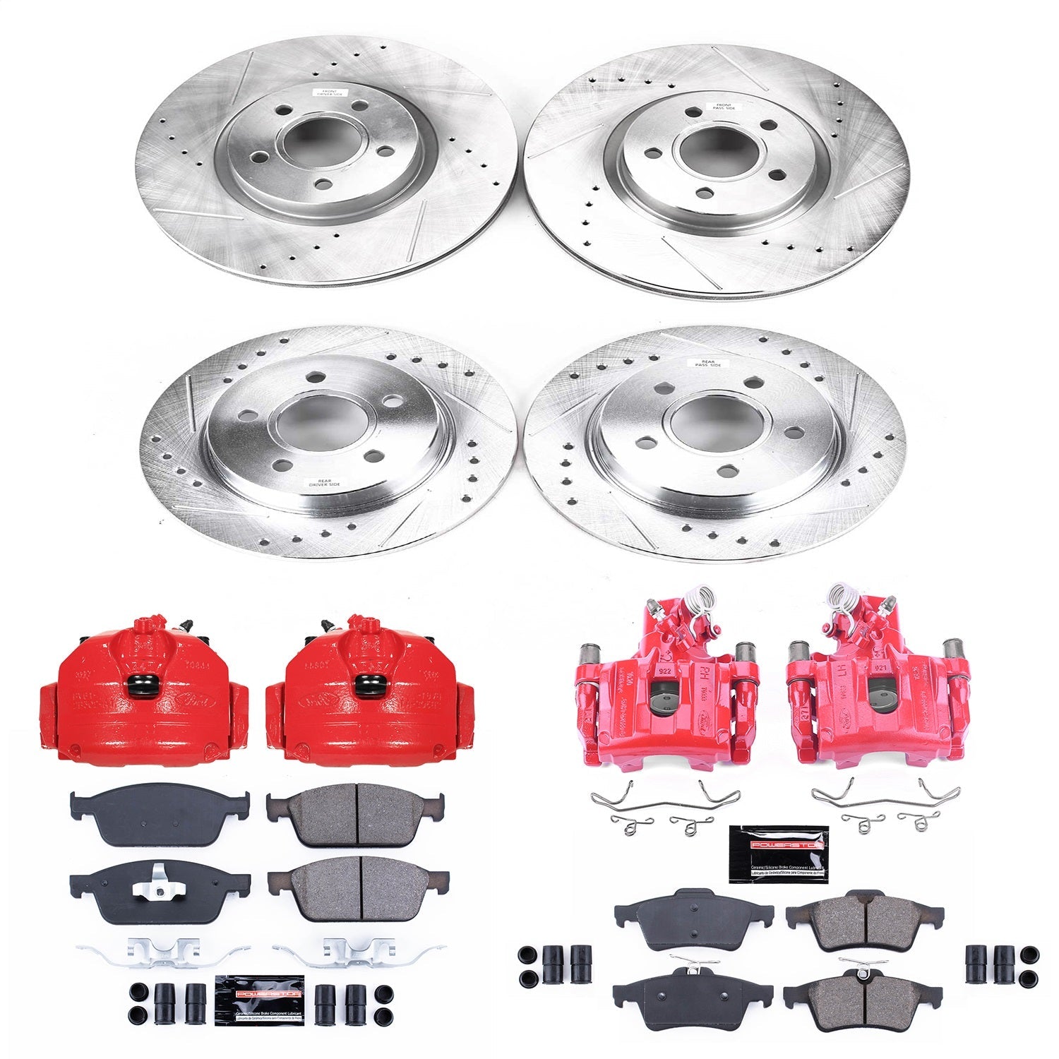 PowerStop Front & Rear Z23 Evolution Sport Brake Kit w/ Calipers | Ford Focus (13-14) (KC6350)