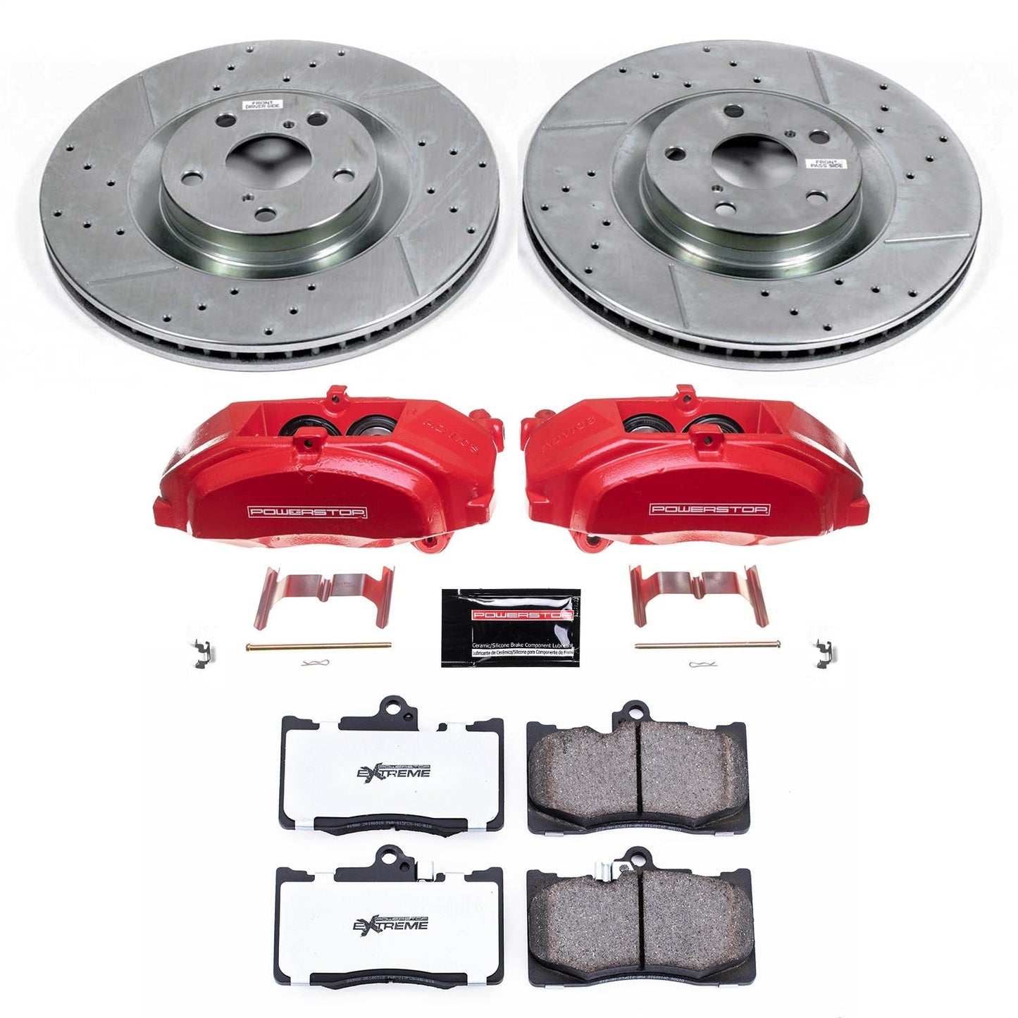 PowerStop Front Z26 Street Kit w/ Calipers | Lexus RC350 (15-21) (KC6355-26)