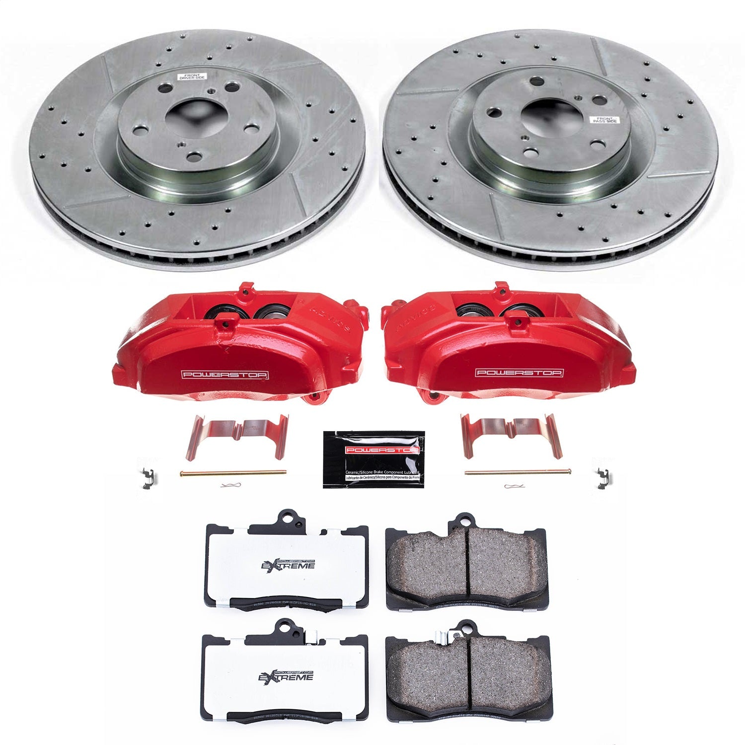 PowerStop Front Z26 Street Kit w/ Calipers | Lexus RC350 (15-21) (KC6355-26)