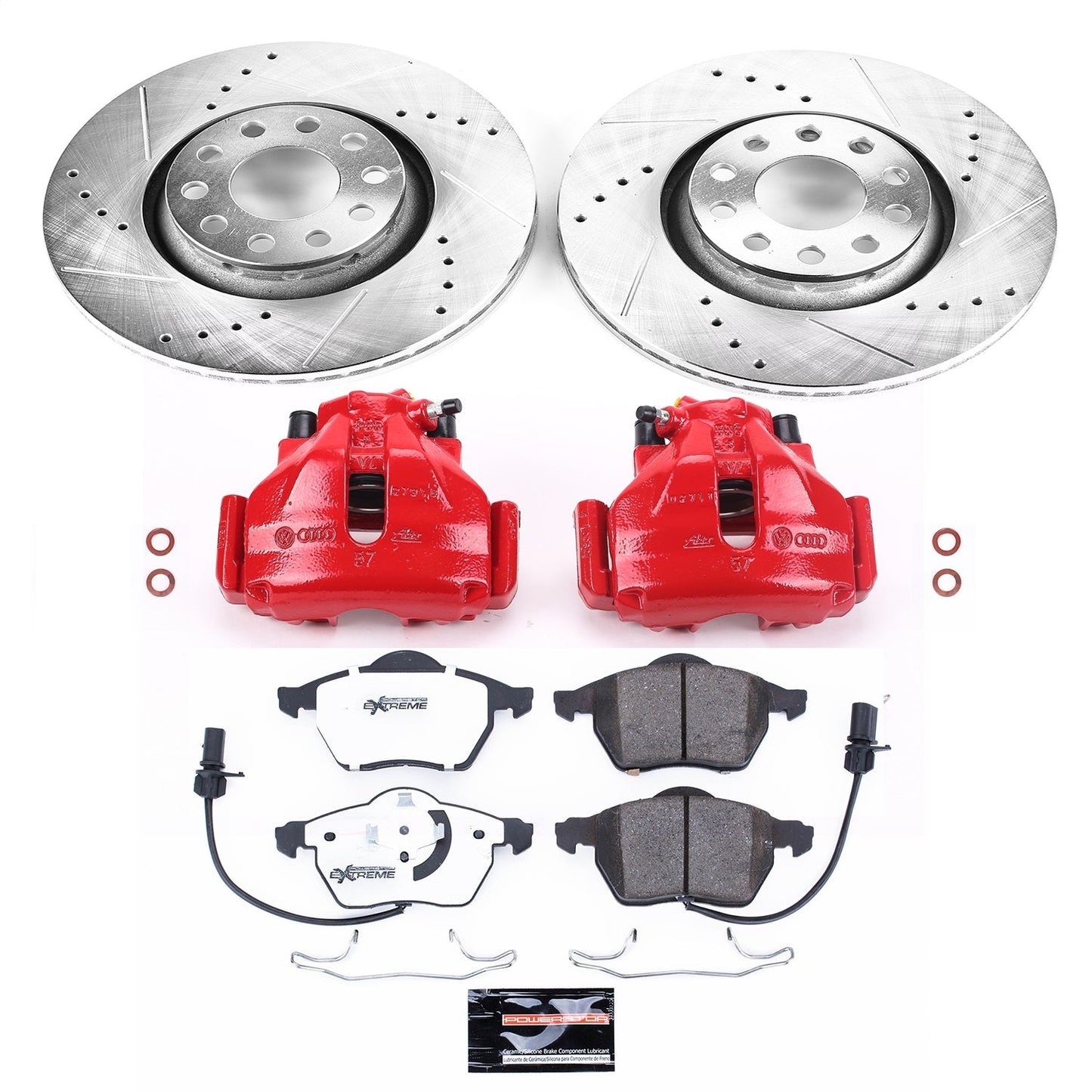 PowerStop Front Z26 Street Warrior Brake Kit with Calipers | 1998–1999 Audi A6 (KC636-26)