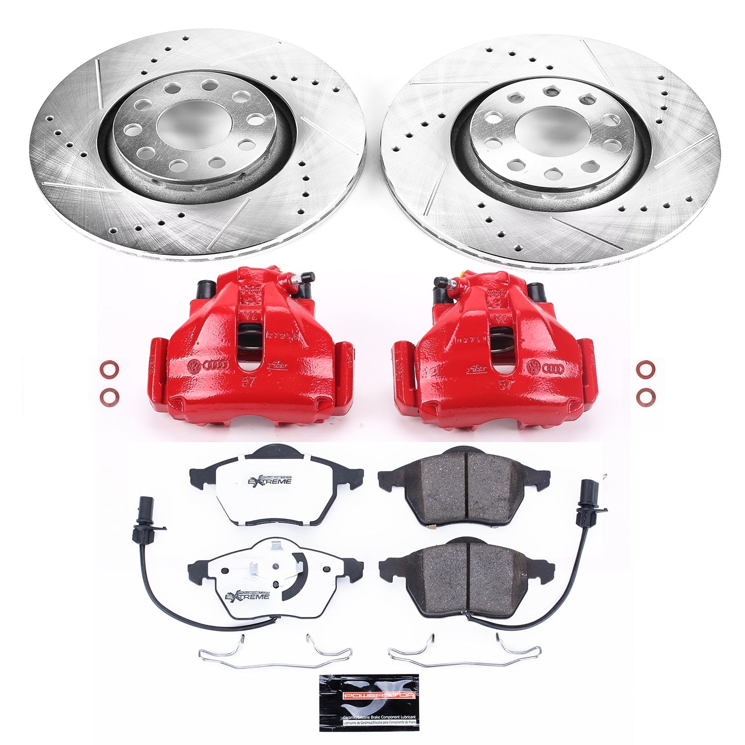 PowerStop Front Z26 Street Warrior Brake Kit with Calipers | 1998–1999 Audi A6 (KC636-26)