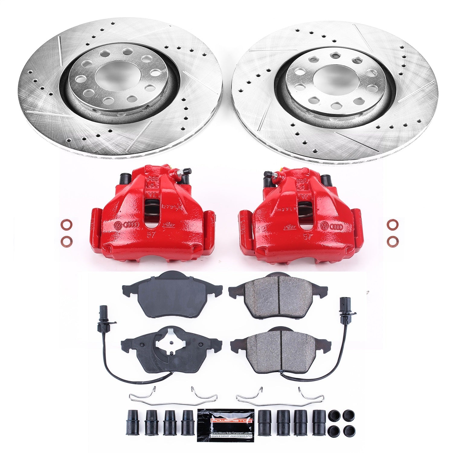 PowerStop Front Z23 Evolution Sport Brake Kit with Calipers | 1998–1999 Audi A6 (KC636)