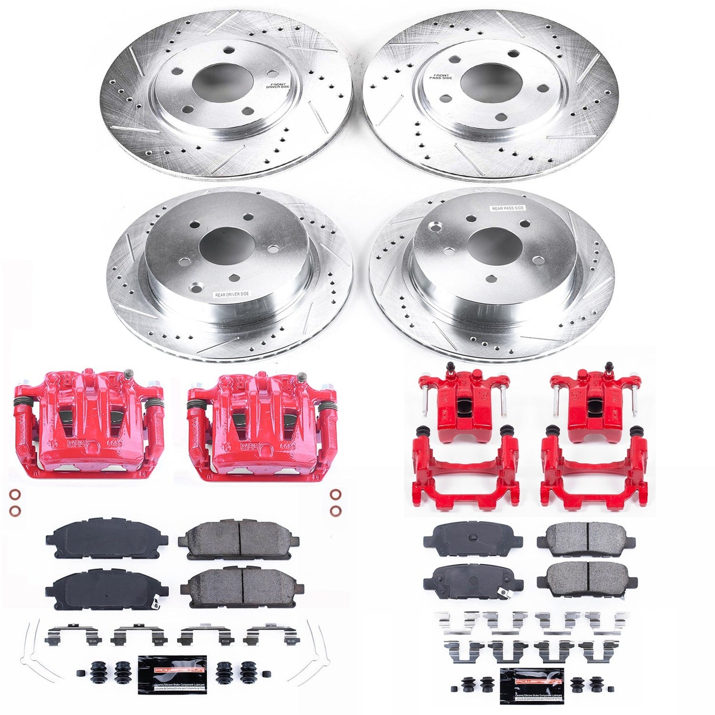 PowerStop Front & Rear Z23 Evolution Sport Brake Kit with Calipers | 2011–2017 Nissan Quest (KC6361)