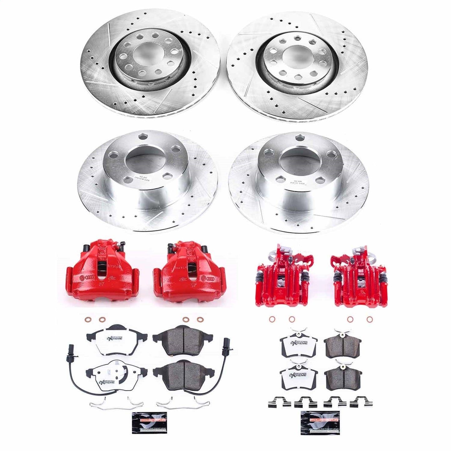 PowerStop Front & Rear Z26 Street Warrior Brake Kit w/ Calipers | Audi A6 (98-99) (KC637-26)