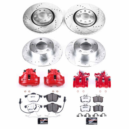 PowerStop Front & Rear Z26 Street Warrior Brake Kit w/ Calipers | Audi A6 (98-99) (KC637-26)