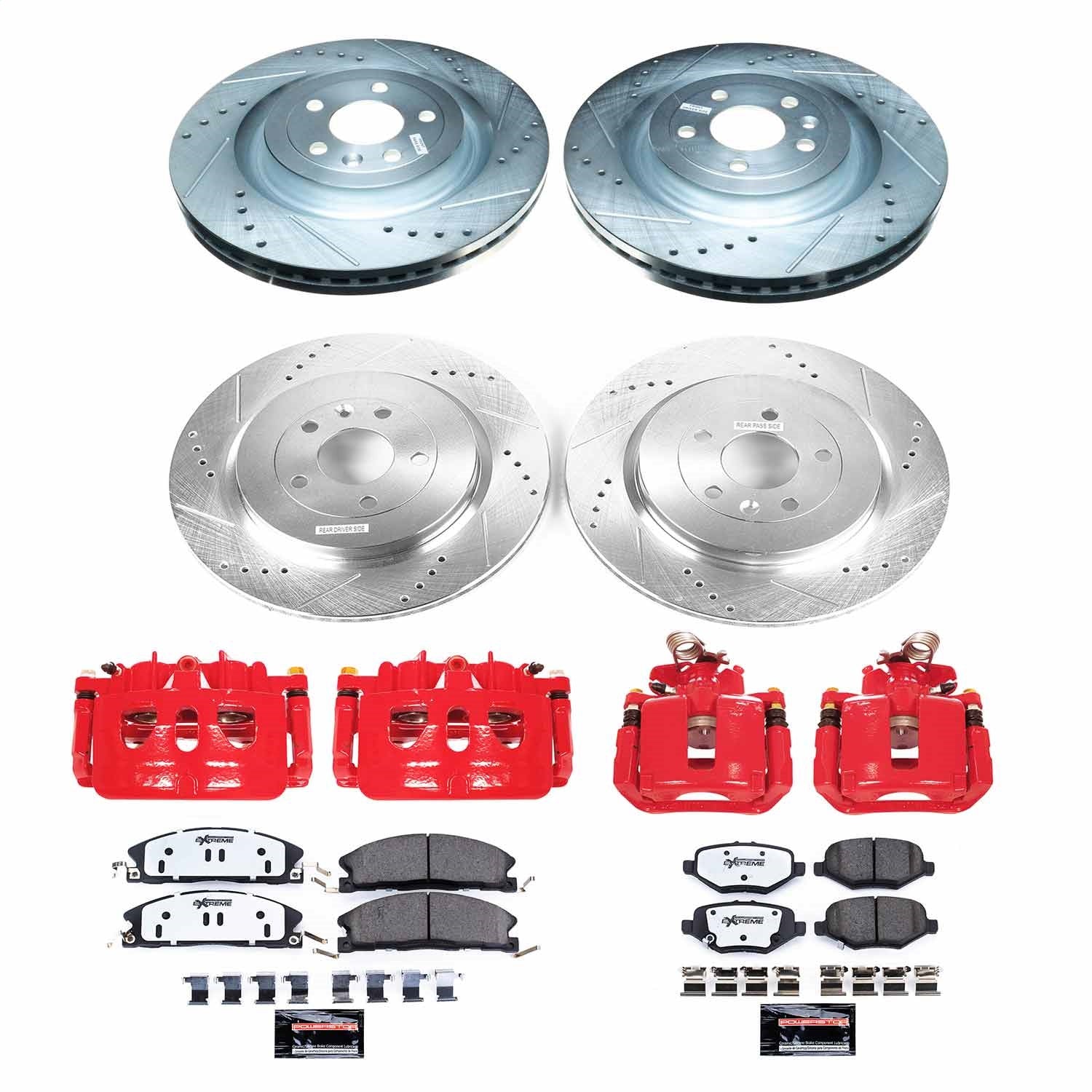 PowerStop Front and Rear Z36 Truck & Tow Kit with Calipers | 2013–2016 Lincoln MKS (KC6375-36)