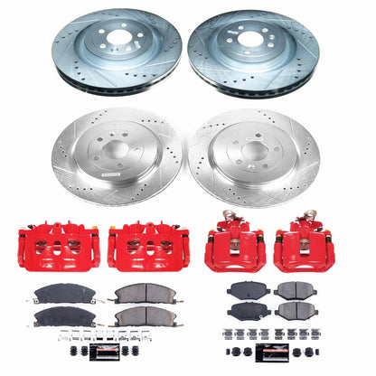 PowerStop Front & Rear Z23 Evolution Sport Brake Kit with Calipers | 2013–2019 Ford Explorer (KC6375)