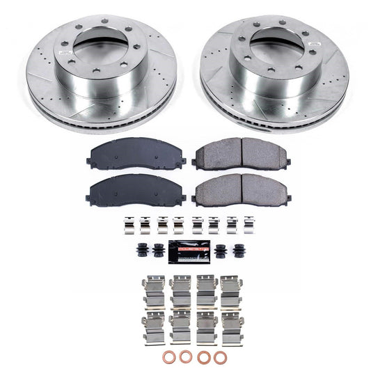 PowerStop Front Z23 Evolution Kit with Calipers | 2013–2016 Ford F-450 Super Duty (KC6403)