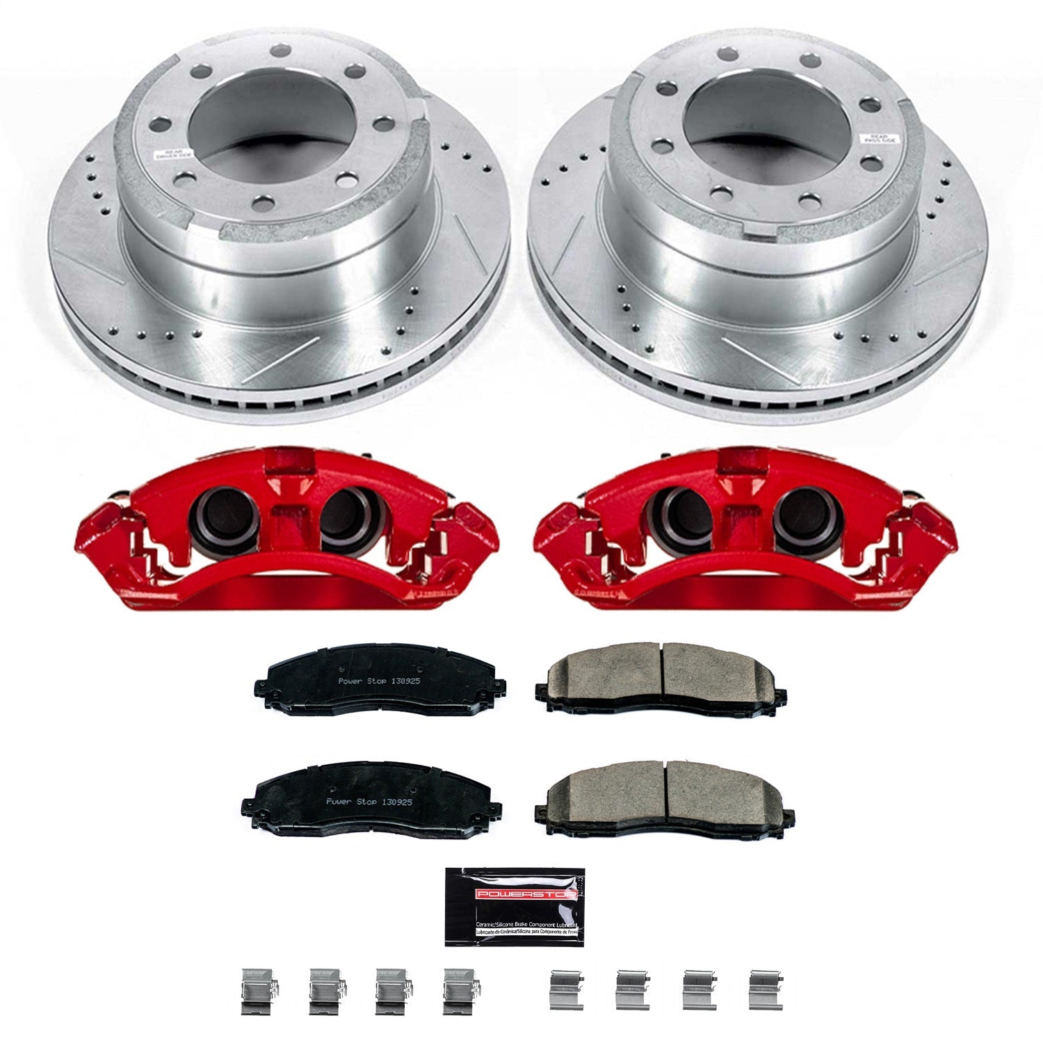 PowerStop Rear Z23 Evolution Kit with Calipers | 2013–2022 Ford F-250 Super Duty (KC6407A)