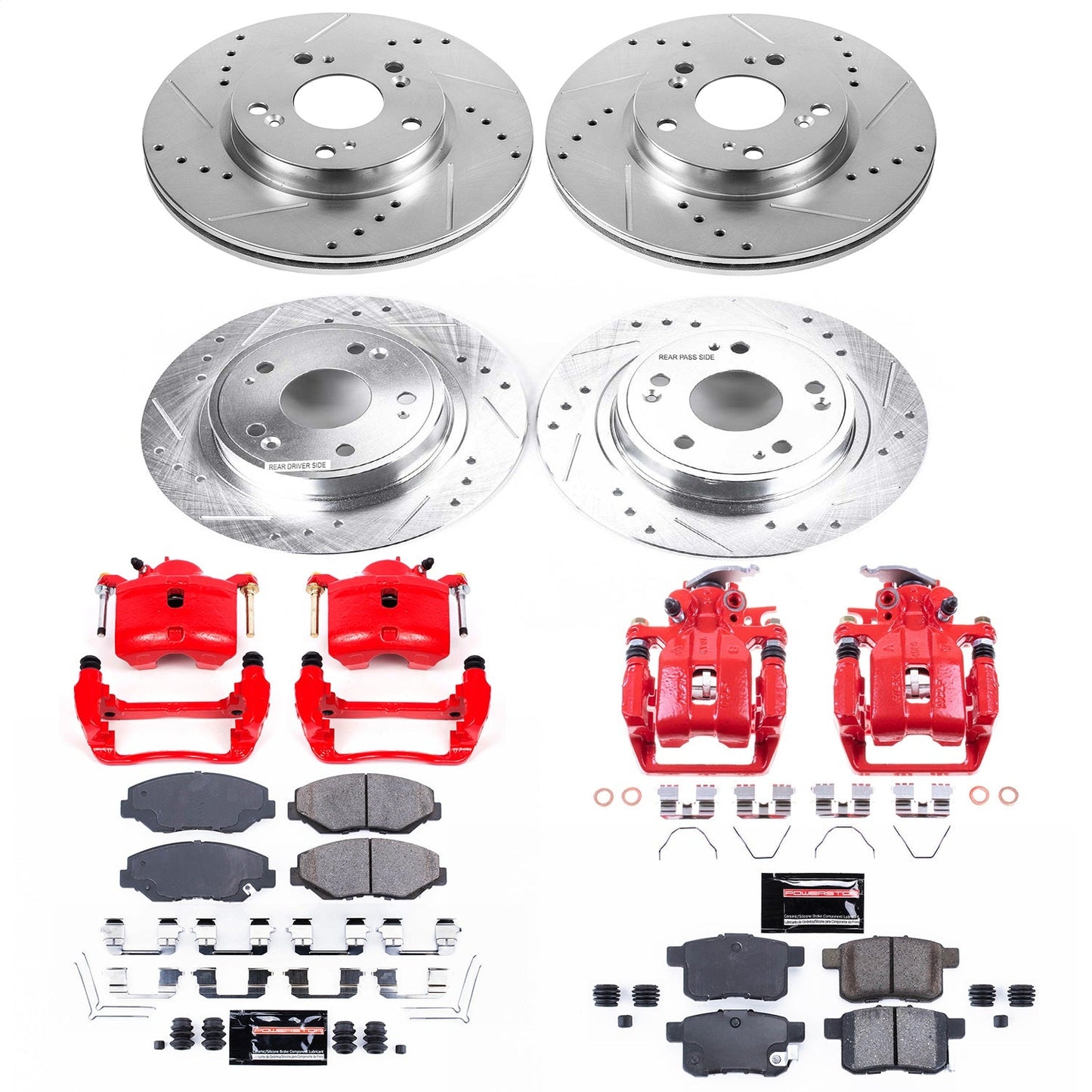 PowerStop Front & Rear Z23 Evolution Sport Brake Kit with Calipers | 2013–2017 Honda Accord (KC6491)