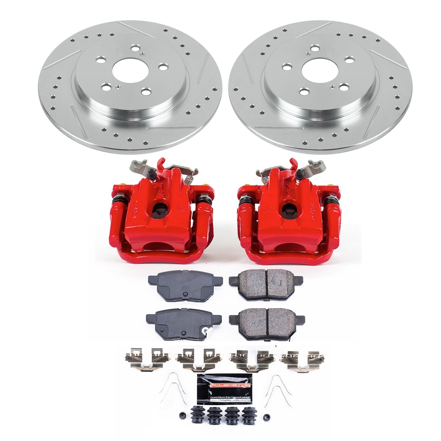 PowerStop Rear Z23 Evolution Kit with Calipers | 2014–2017 Lexus CT0h (KC6498)