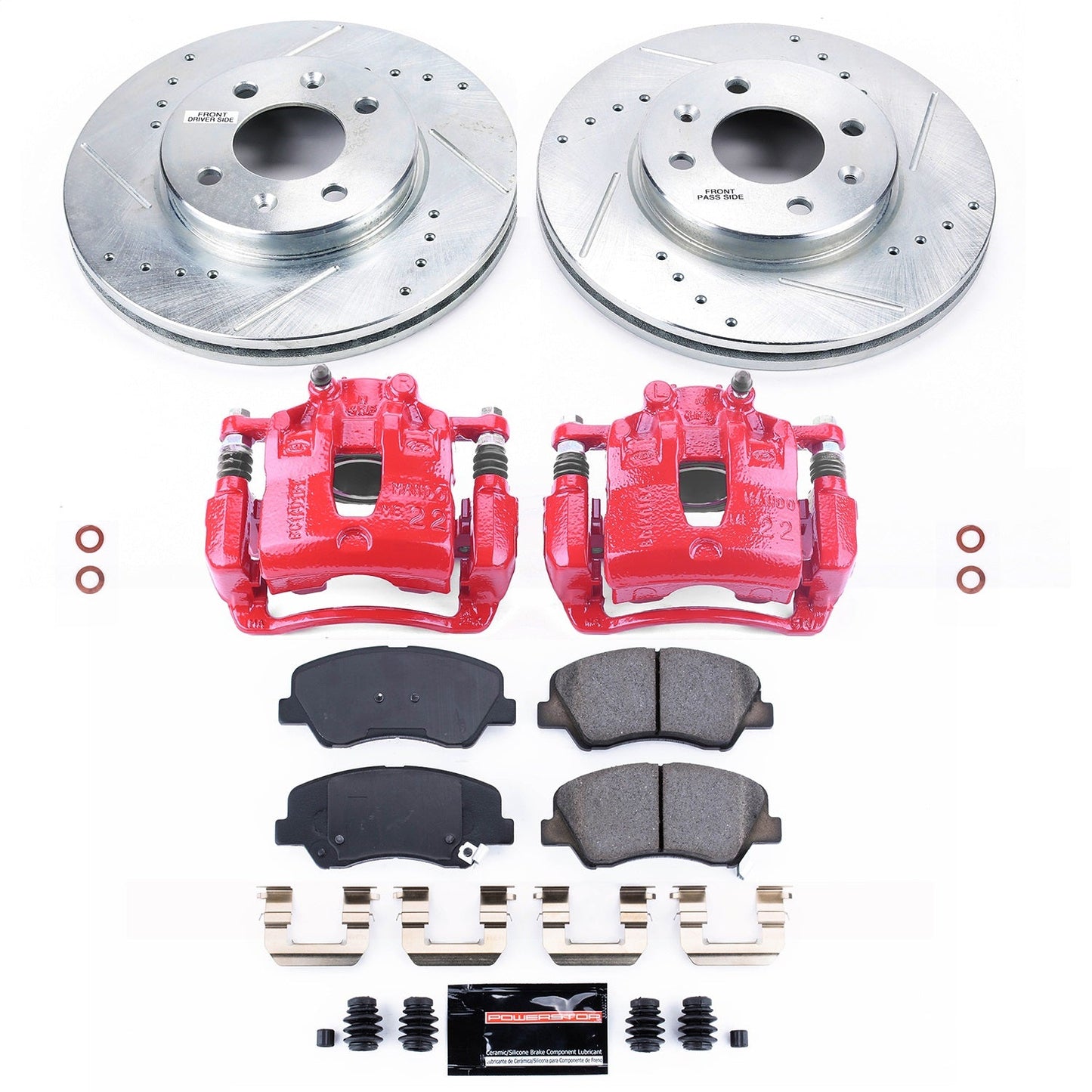 PowerStop Front Z23 Evolution Sport Brake Kit with Calipers | 2012–2017 Hyundai Accent (KC6508)