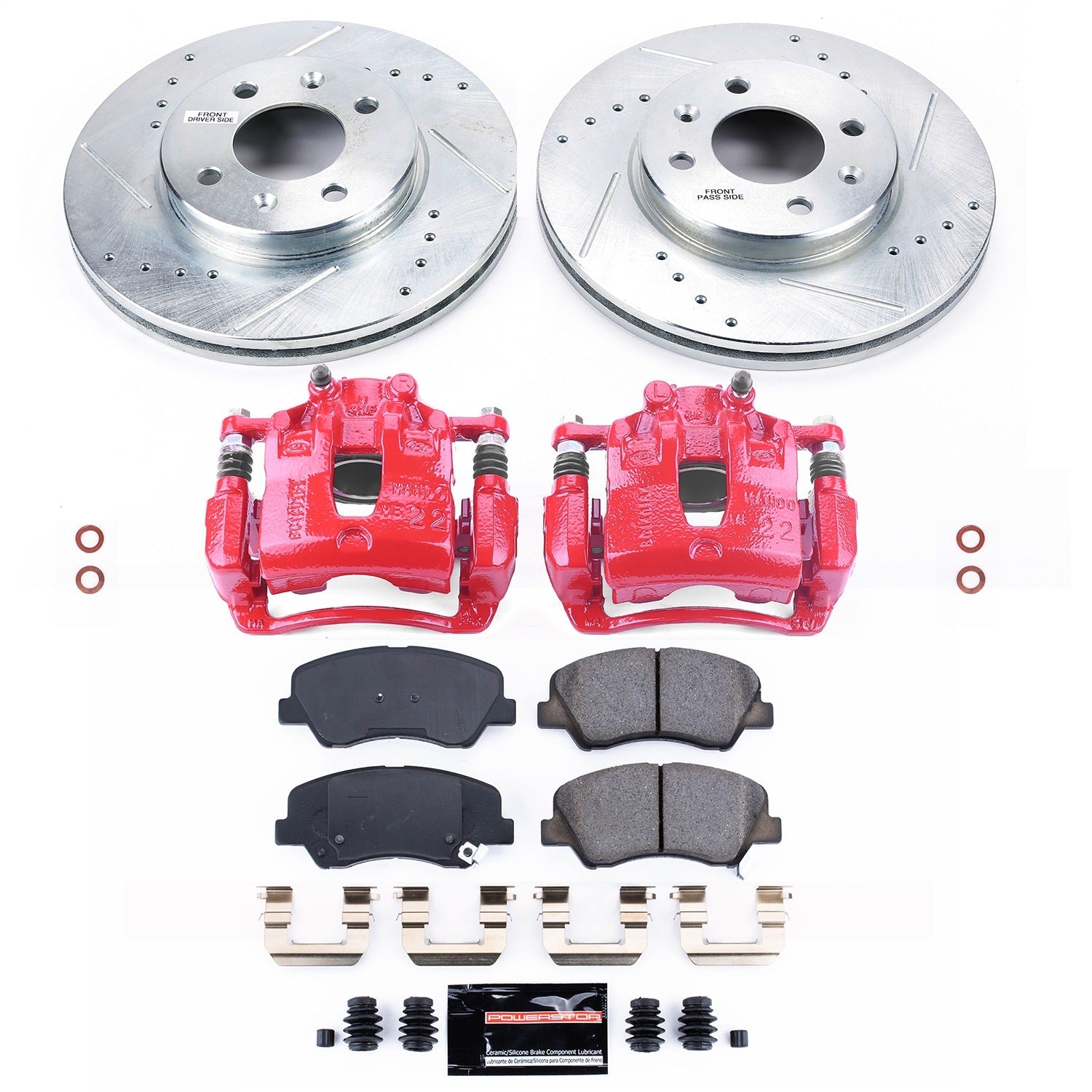 PowerStop Front Z23 Evolution Sport Brake Kit with Calipers | 2012–2017 Hyundai Accent (KC6508)