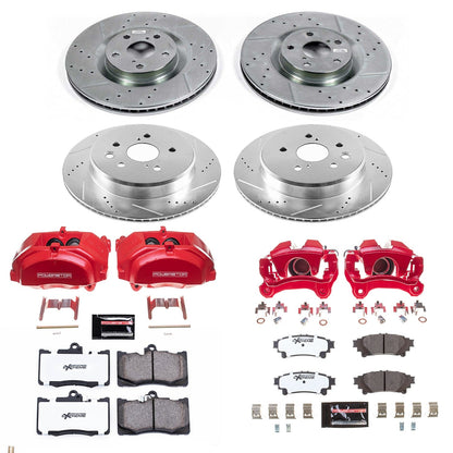 PowerStop Front and Rear Z26 Street Kit with Calipers | 2015–2020 Lexus RC350 (KC6513-26)